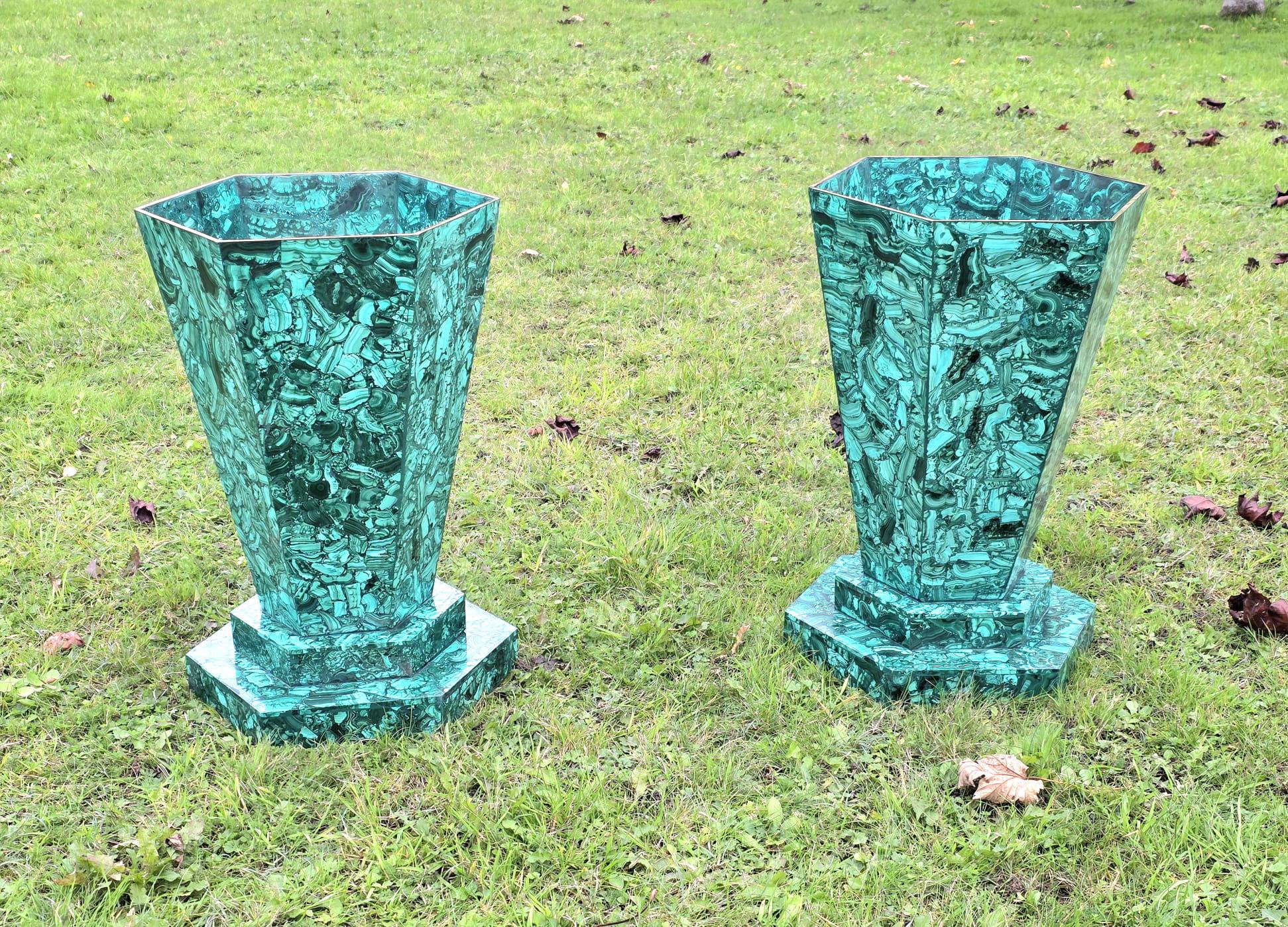 Rare malachite crystal vase – collector’s luxury décor accent