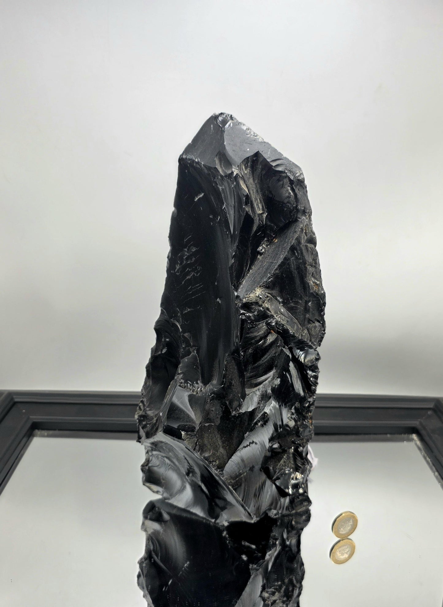 Luxury minimalist interior featuring natural obsidian.