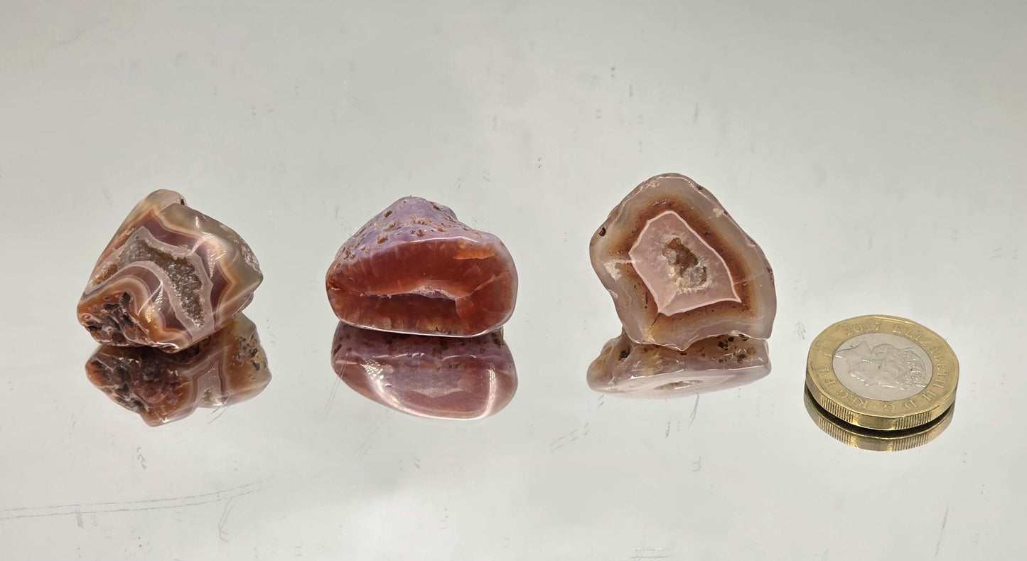 Small polished Malawi Agate crystal perfect for crystal grids or collecting