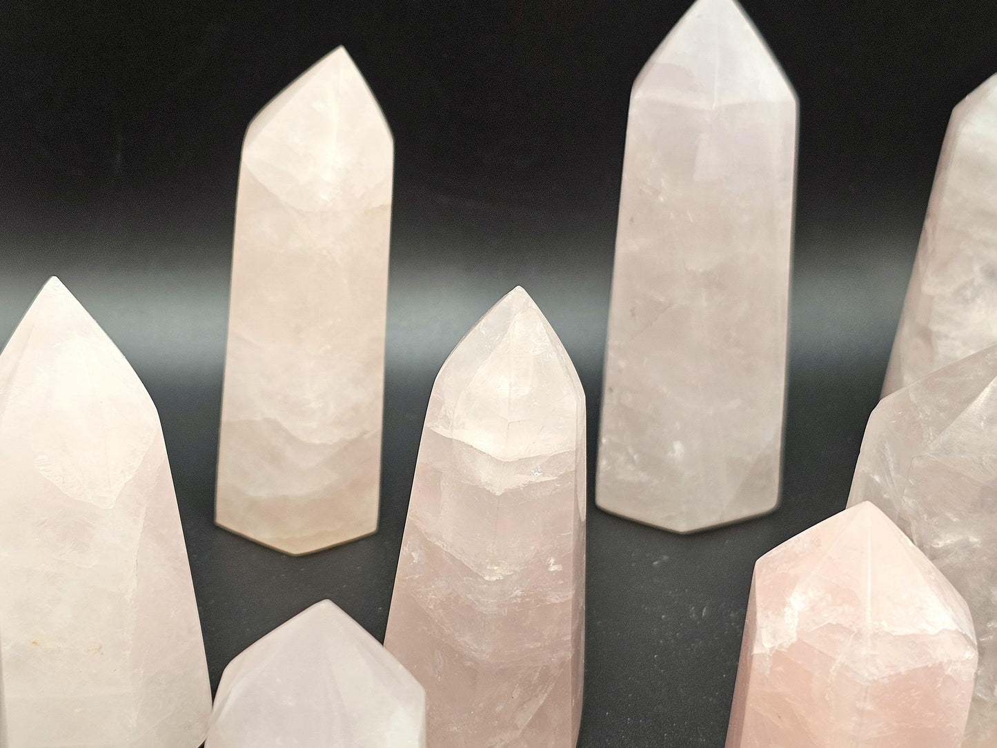 Small Rose Quartz tower, sourced from Madagascar.
