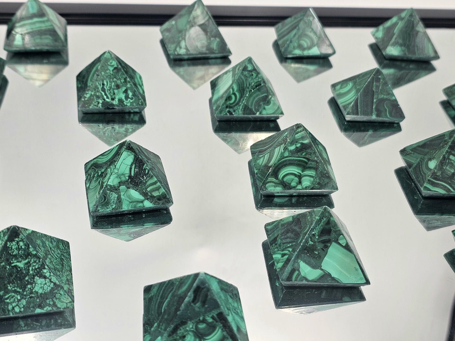small high quality malachite pyramid
