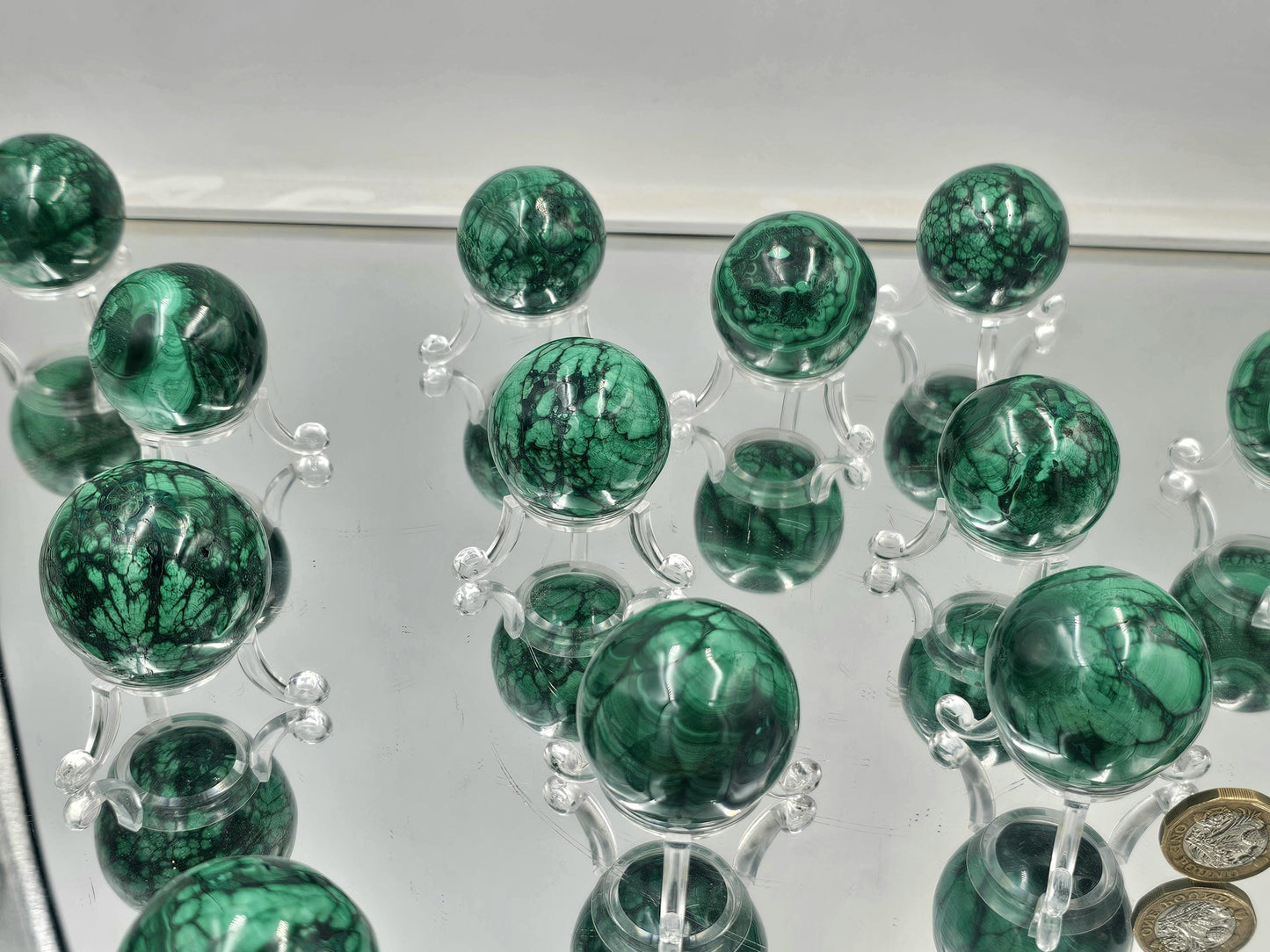 high quality small malachite crystal sphere