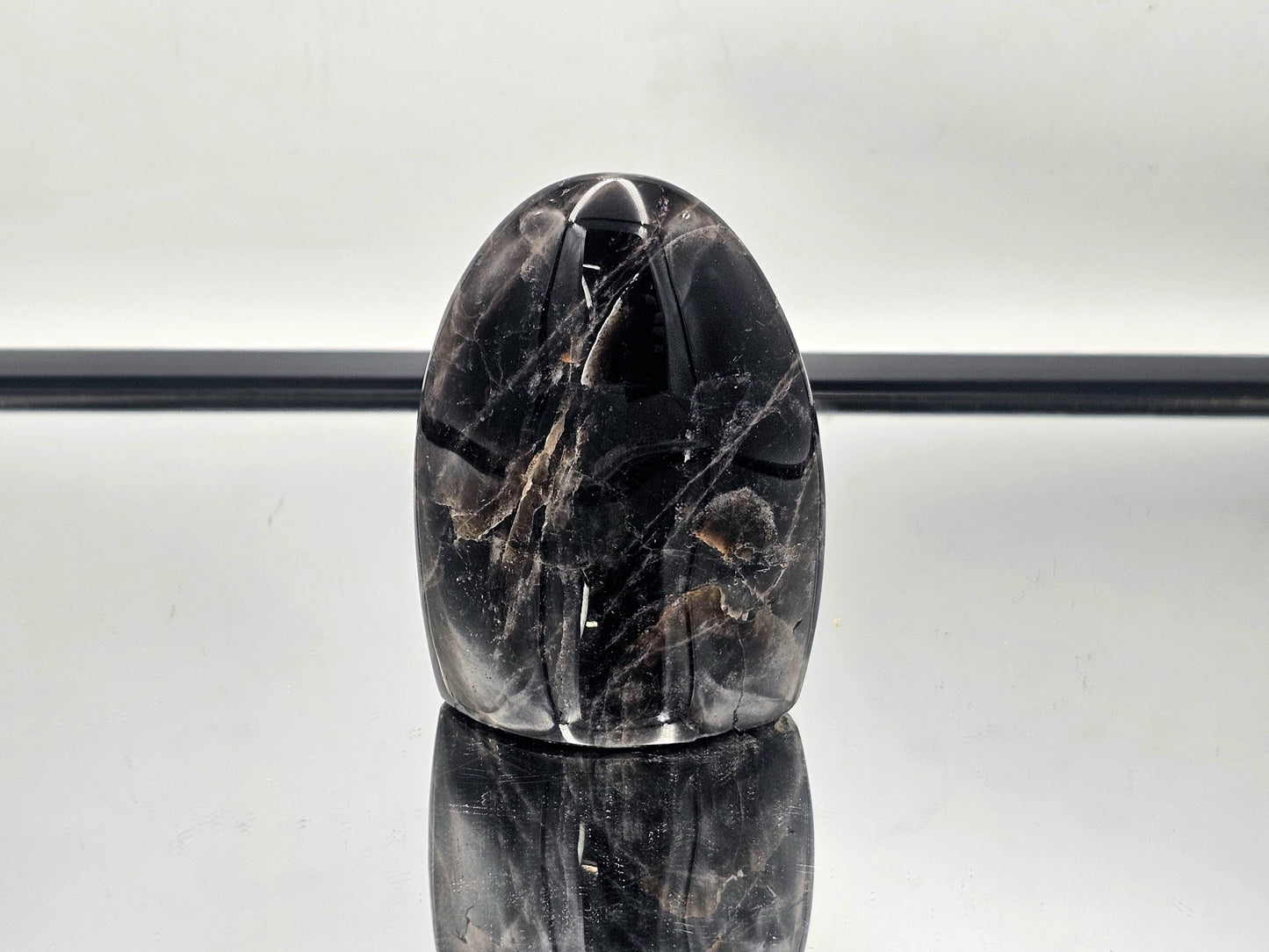 Natural Smoky Quartz freeform, with a rich dark color, ideal for collectors seeking unique distinctive crystals