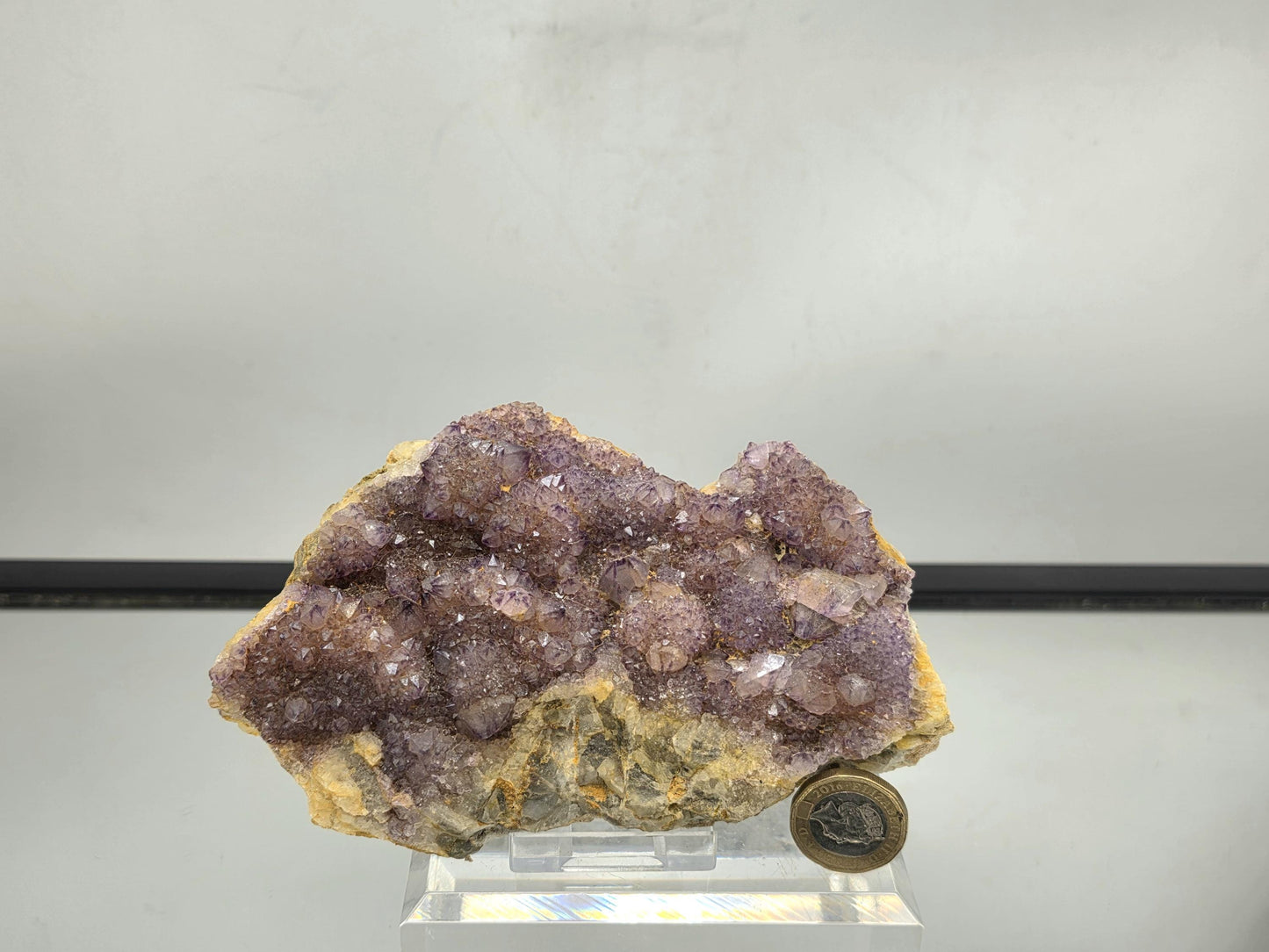 Sparkling lilac Spirit Amethyst crystal cluster for home décor.