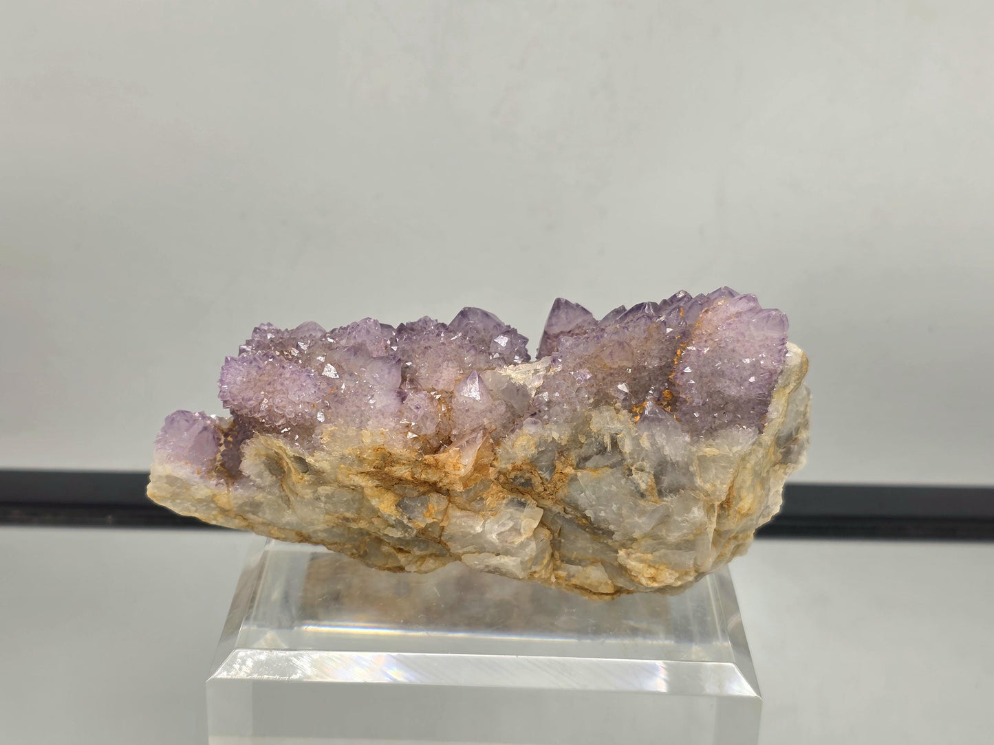 Spirit Amethyst Cactus Quartz cluster with natural formation.