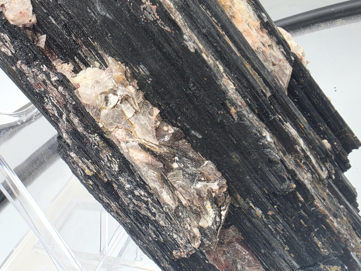 Beautiful combination of black tourmaline and mica in one specimen.