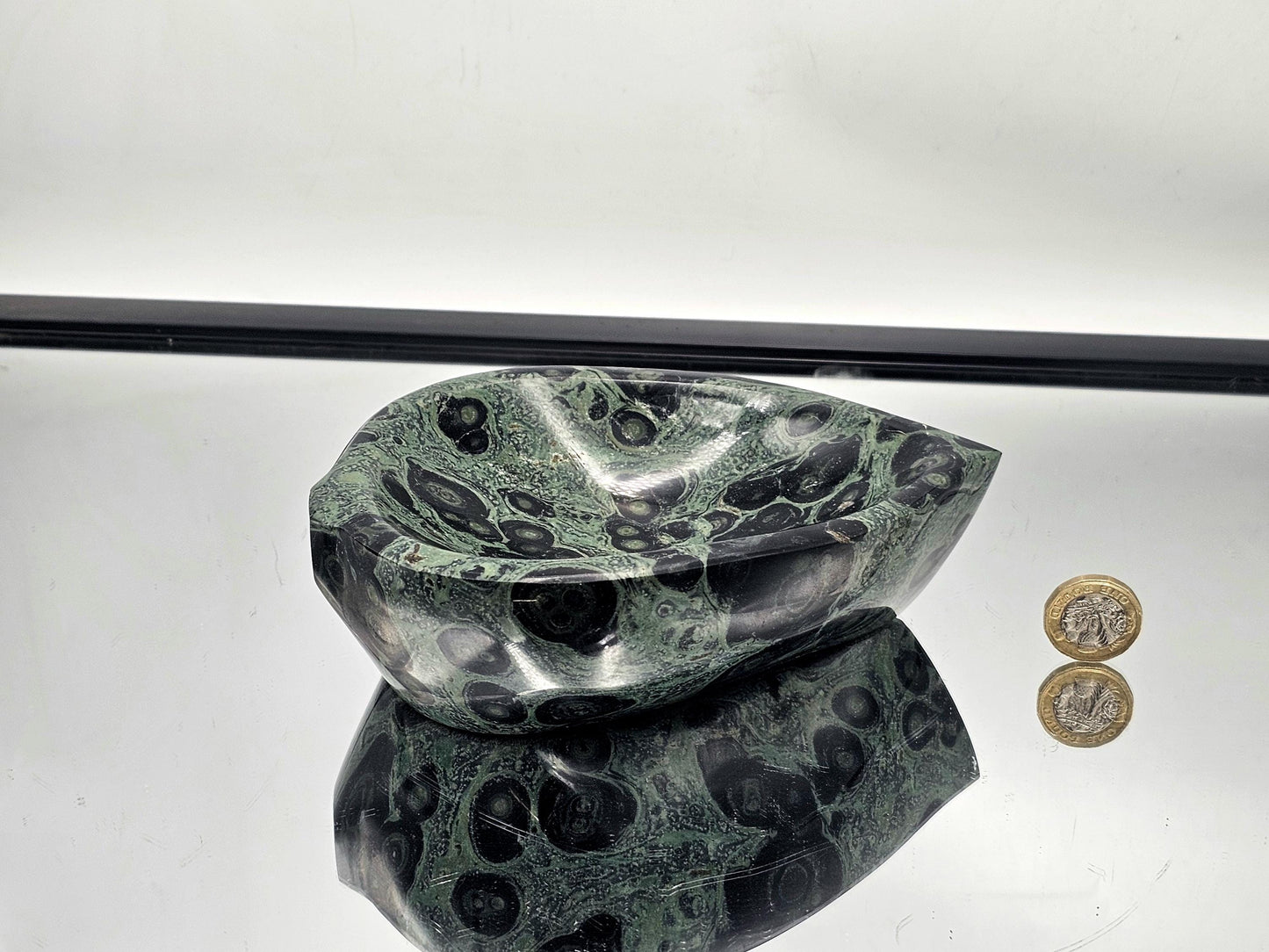 nique Kambaba Jasper bowl for display and unique home decor.