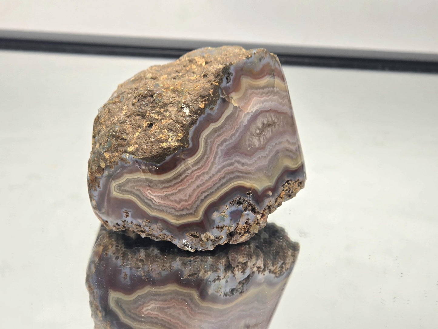 Unique large Malawi Agate polished crystal specimen.