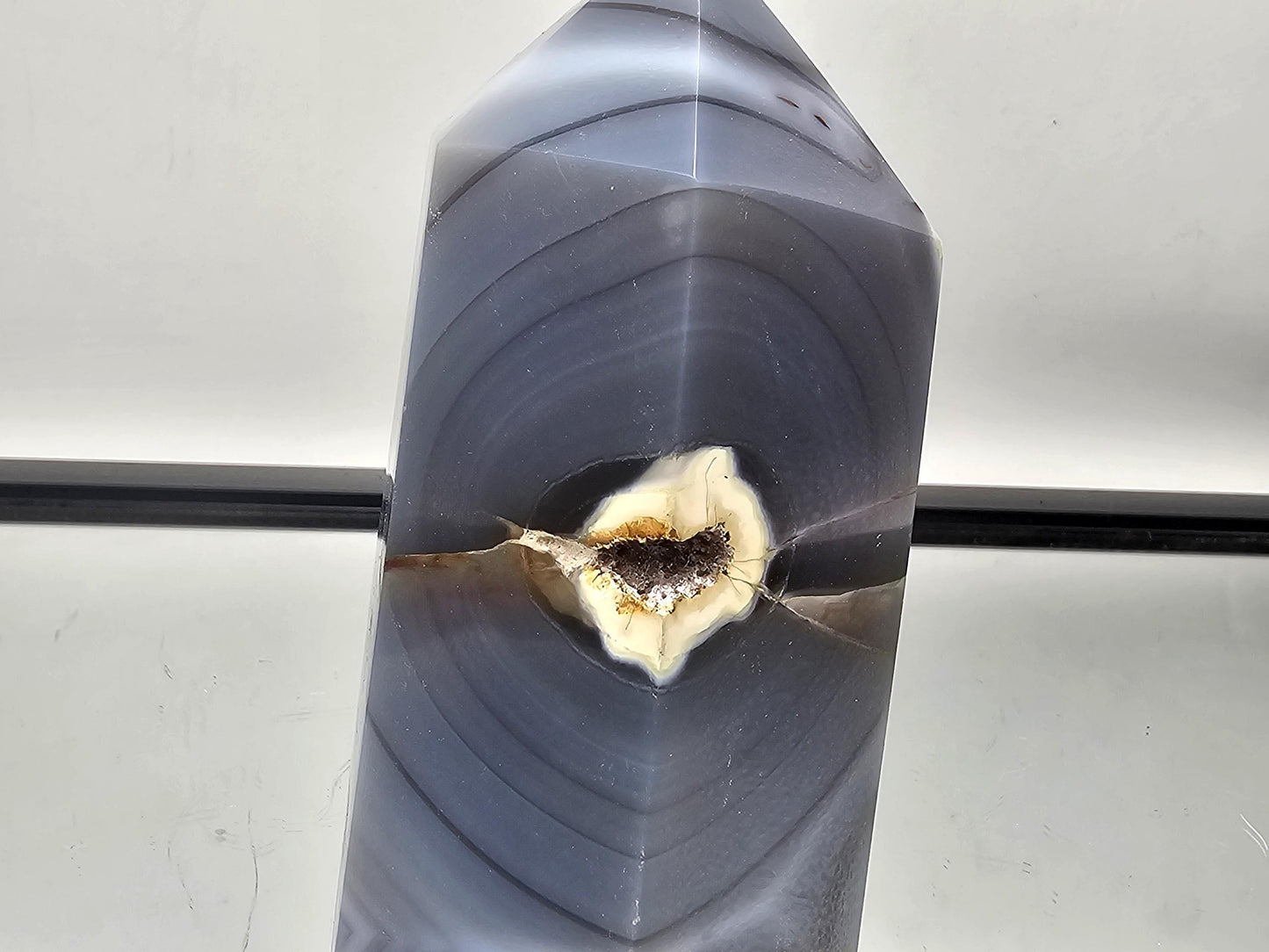 Unique Orca Agate decor piece for home or office.