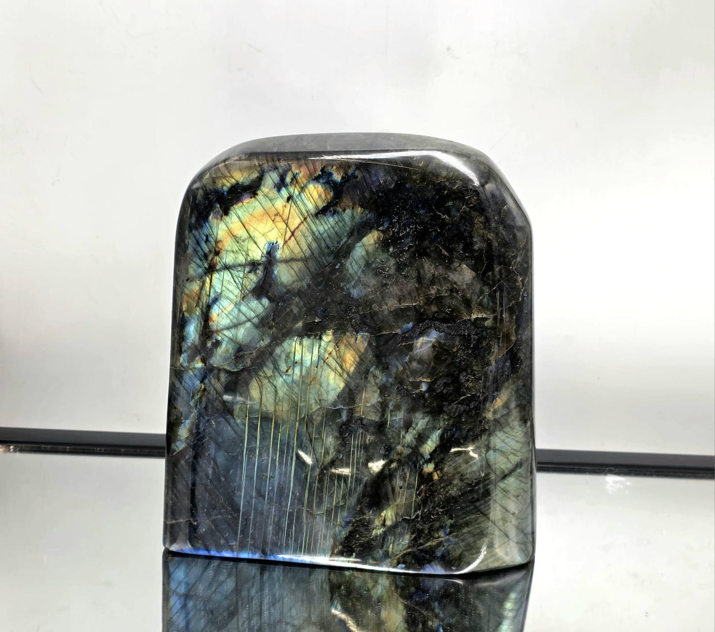 XL Labradorite freeform crystal – polished statement piece ideal for home décor or energy healing.