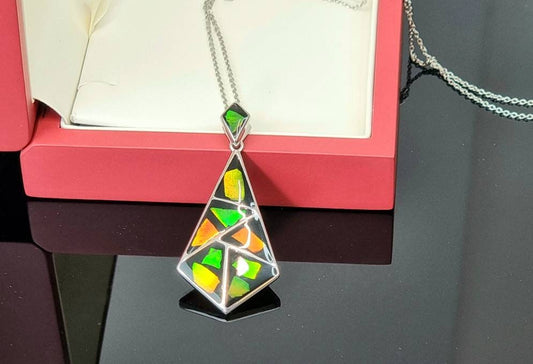 Ammolite Gemstone Necklace Luxury Gift