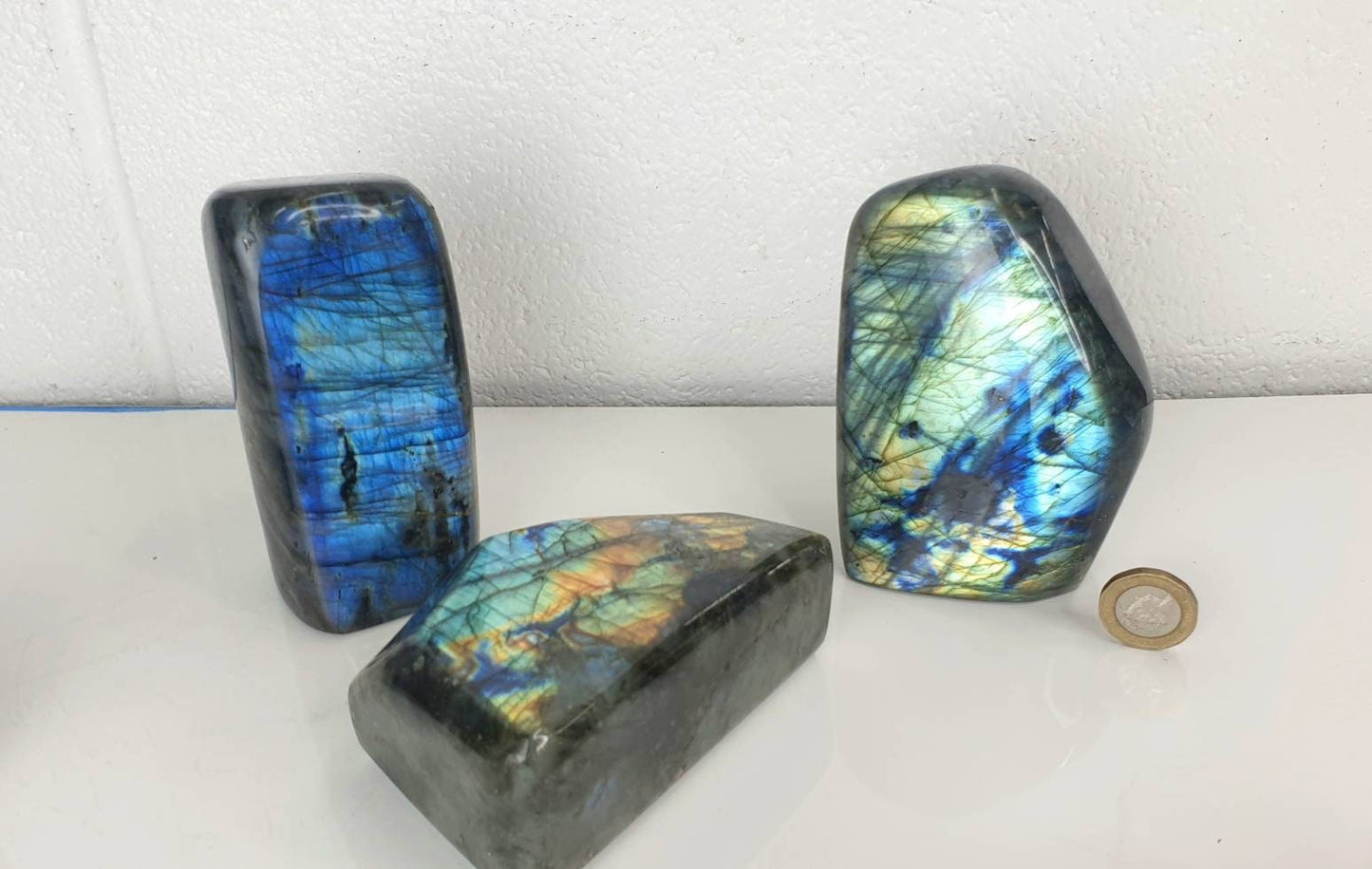 Labradorite Crystal - Heart Cabochon Slice Freeform