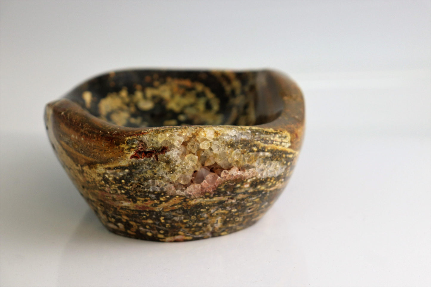2) Ocean Jasper Crystal Bowl Great Gift Unique Home Art Décor