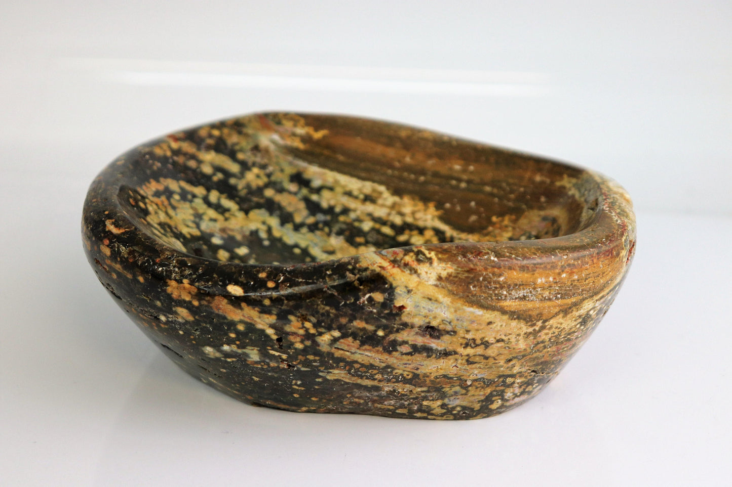 2) Ocean Jasper Crystal Bowl Great Gift Unique Home Art Décor