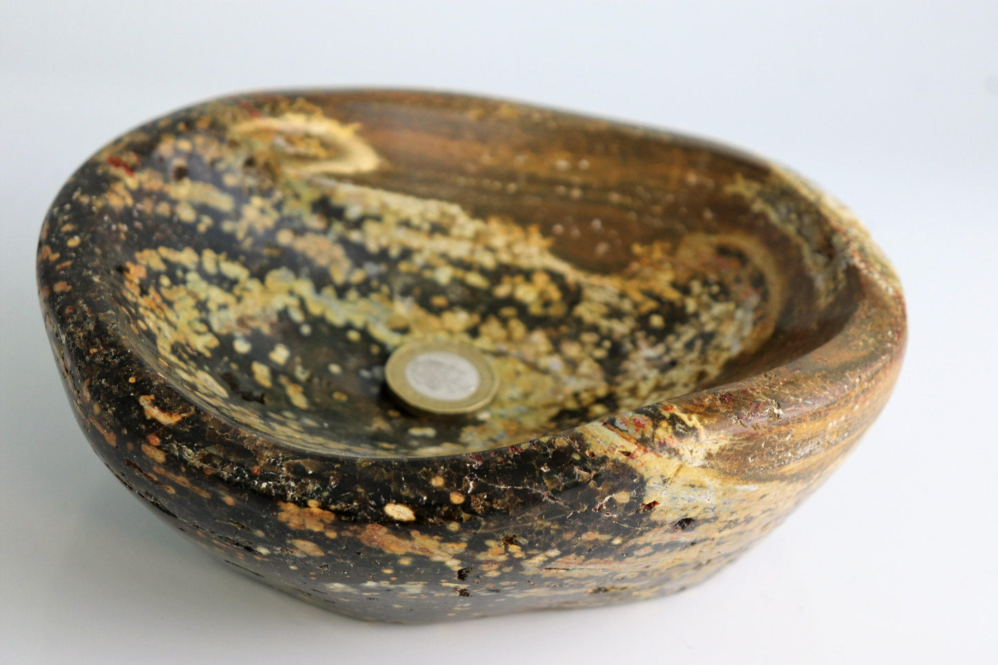 2) Ocean Jasper Crystal Bowl Great Gift Unique Home Art Décor