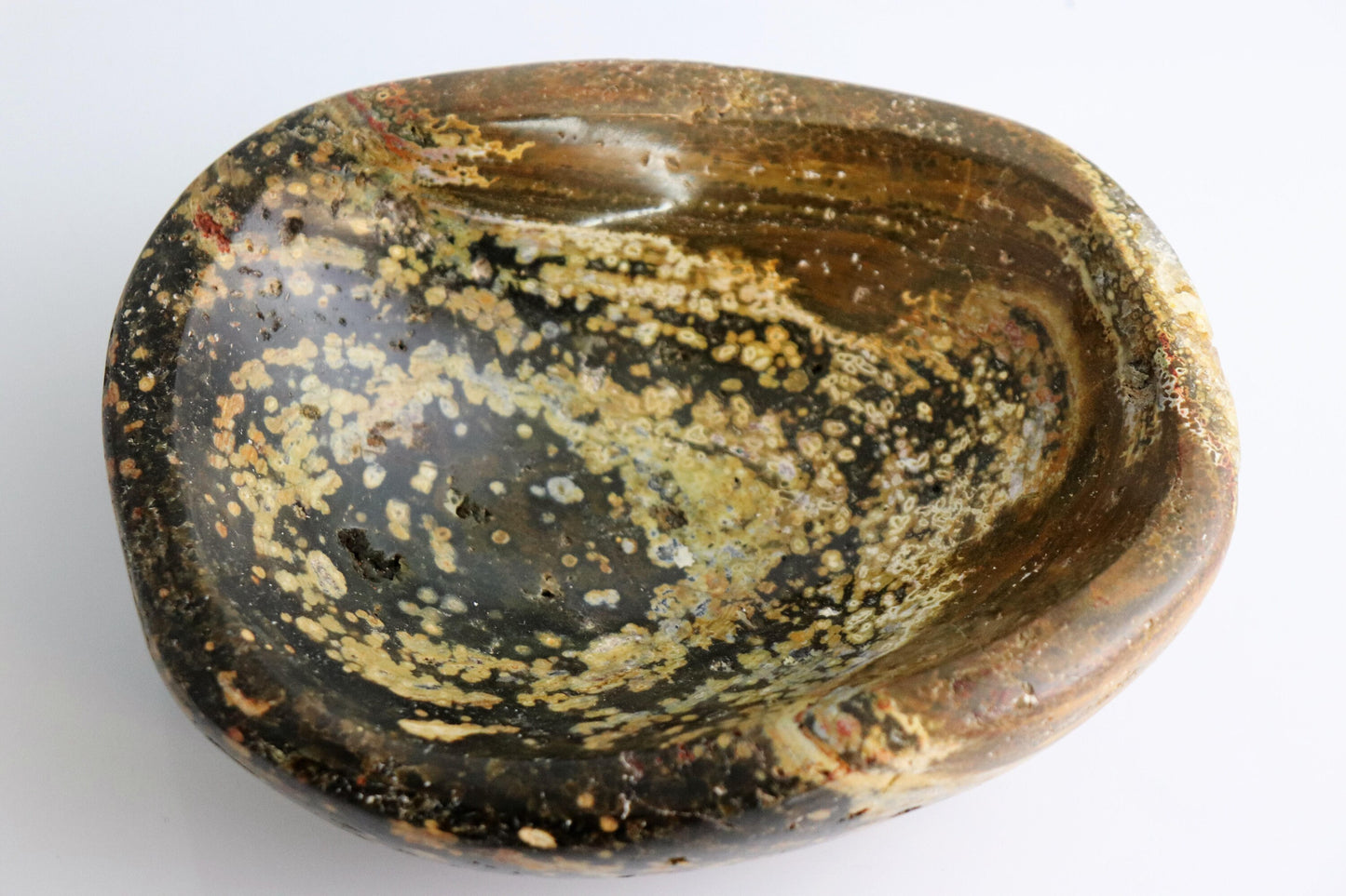2) Ocean Jasper Crystal Bowl Great Gift Unique Home Art Décor