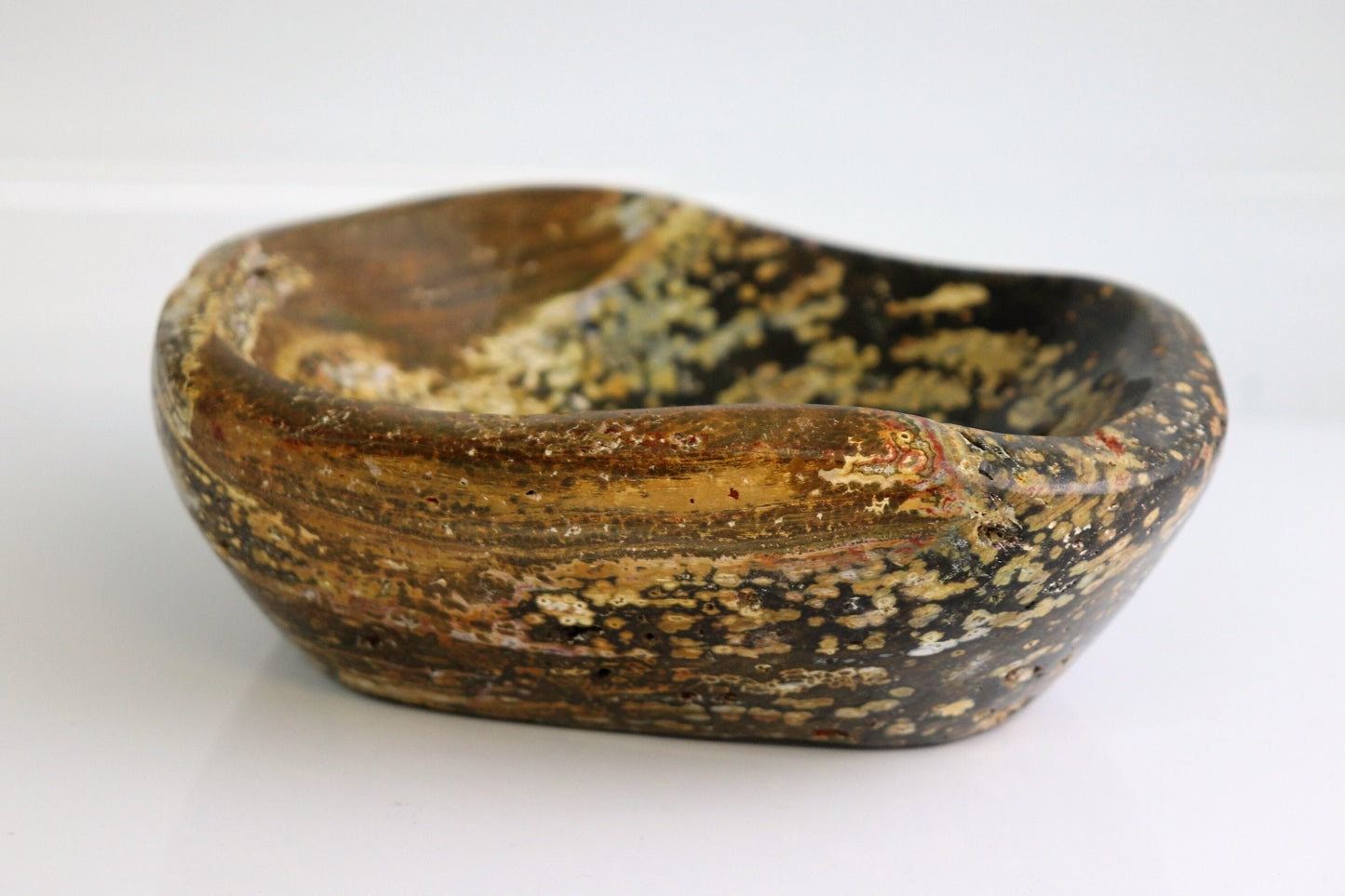 2) Ocean Jasper Crystal Bowl Great Gift Unique Home Art Décor