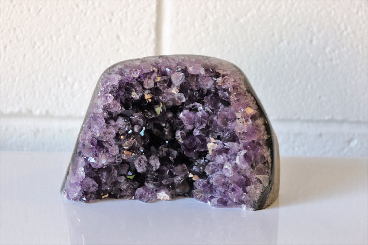 Large Uruguayan Amethyst Free Standing Quartz Geode Crystal Gift