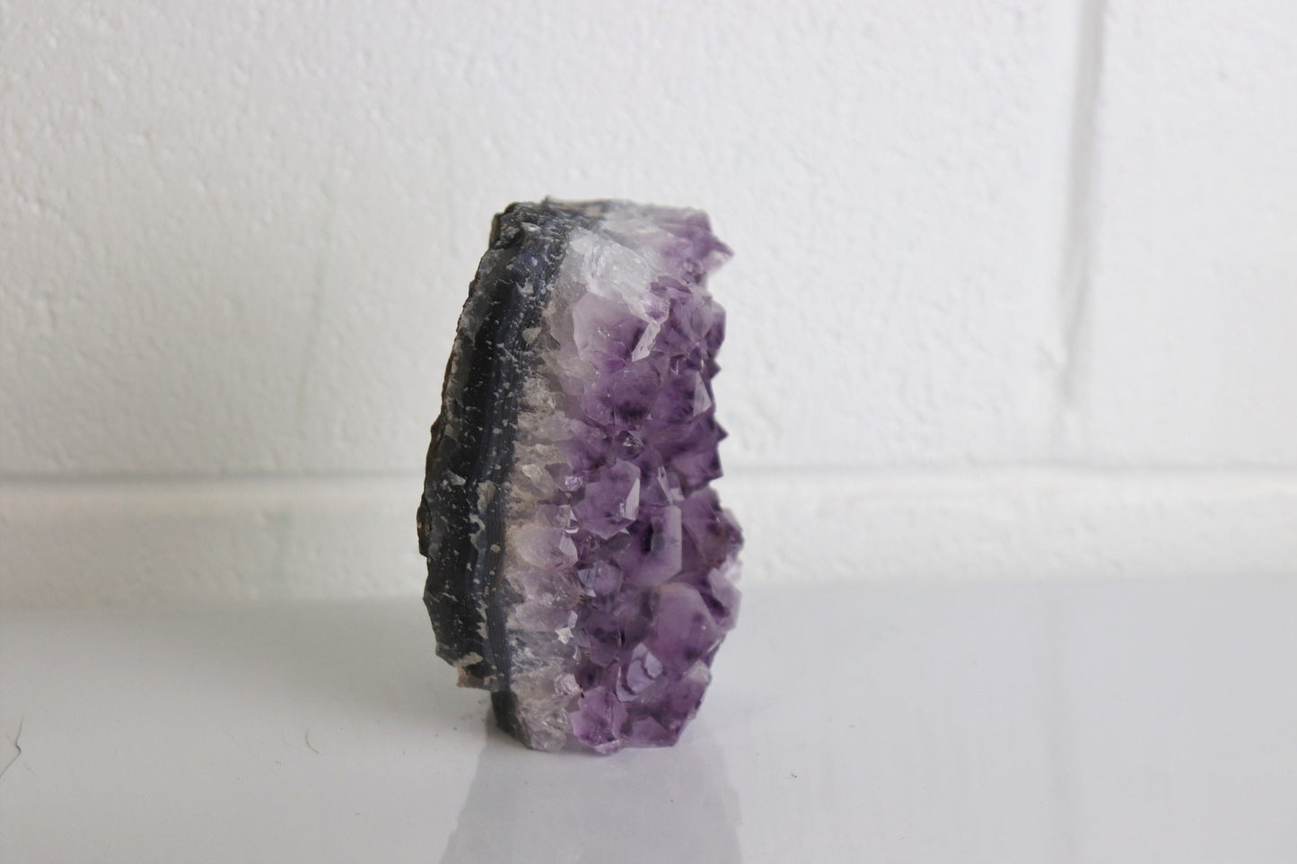 AM45) Amethyst Crystal Freestanding Geode Cluster Quartz Brazil