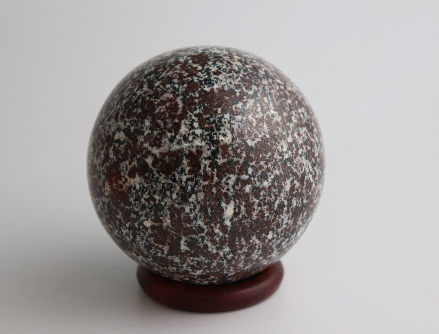 55) Large Garnet In Granite Crystal Sphere 3.5"