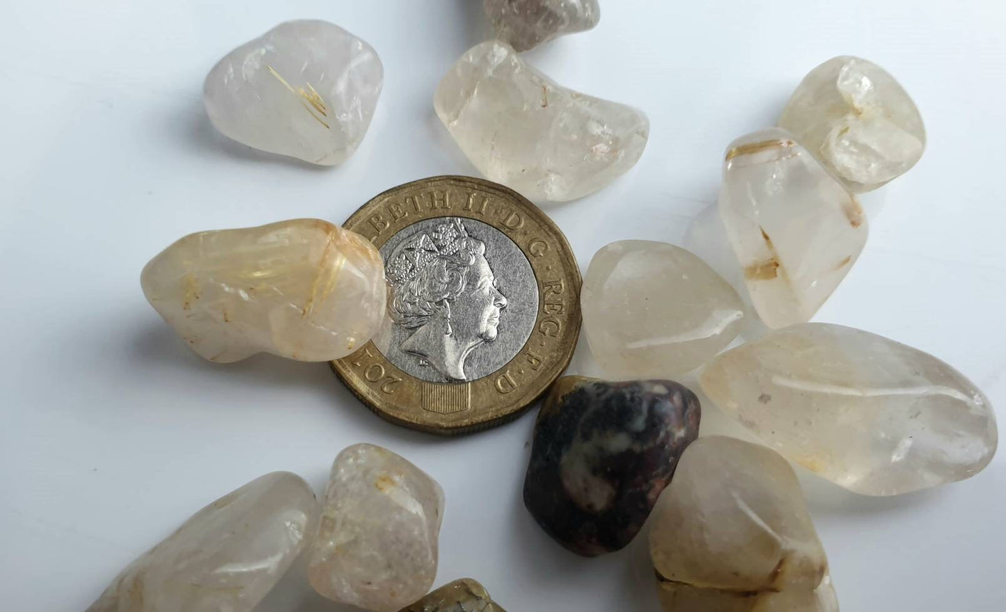 Small Rutilated Quartz Crystal Tumblestones 50g bag arts & crafts