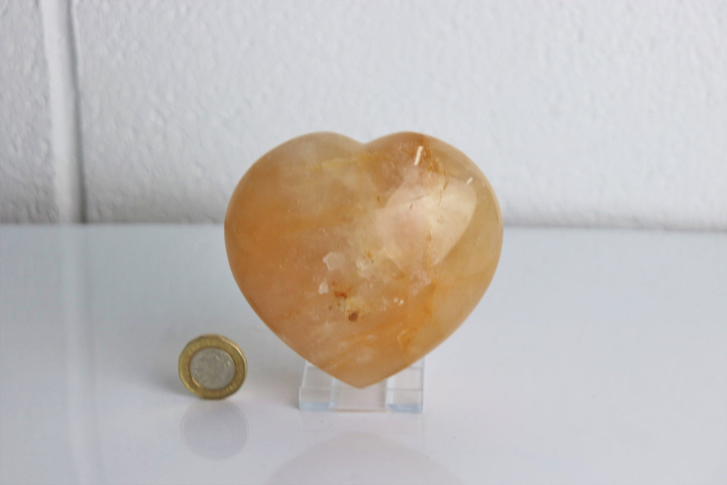 49) Large Yellow Hematoid Quartz Crystal Golden Healer Heart