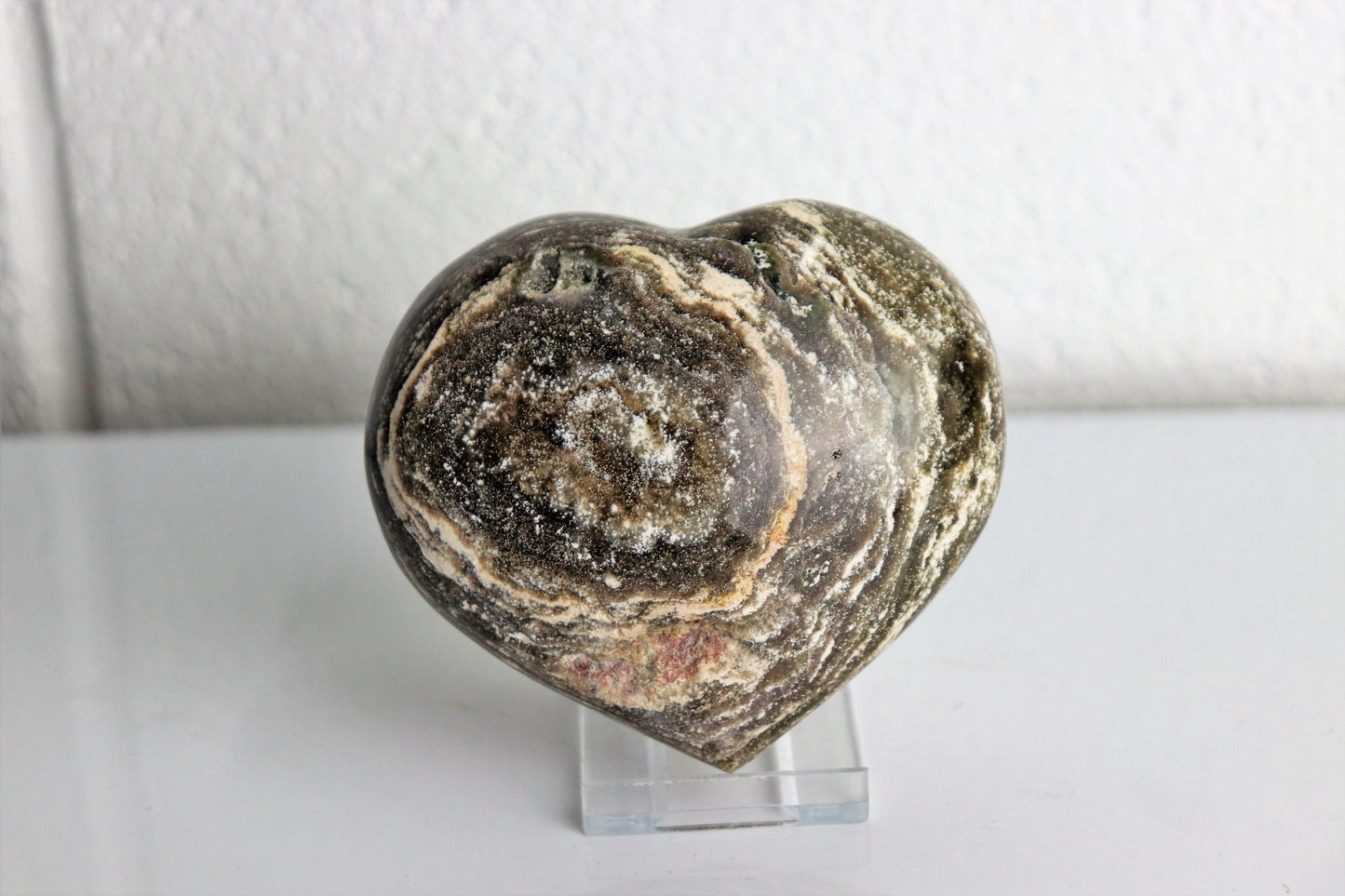 38) Large Ocean Jasper Crystal Heart