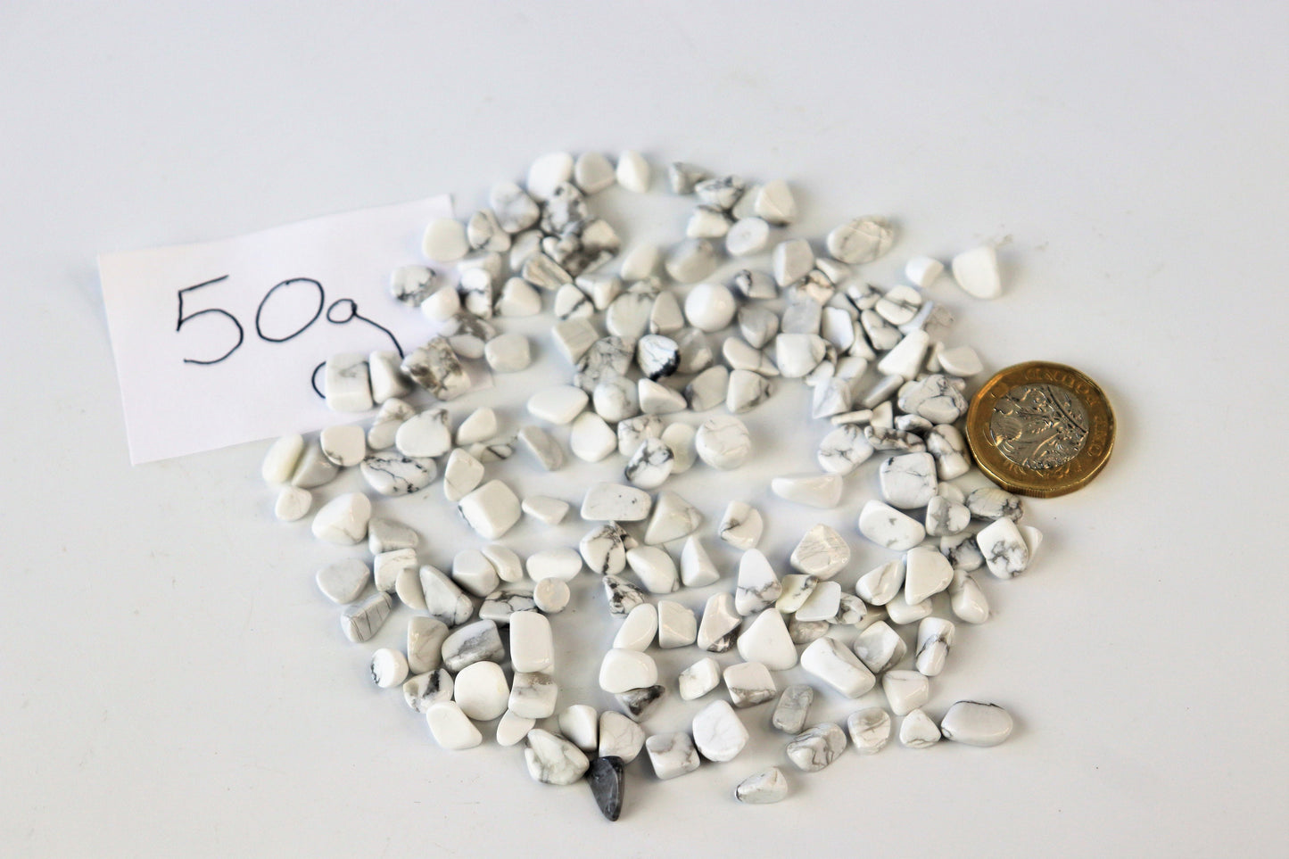 Extra Small Howlite Crystal Chips / Tumblestones 50g Bags