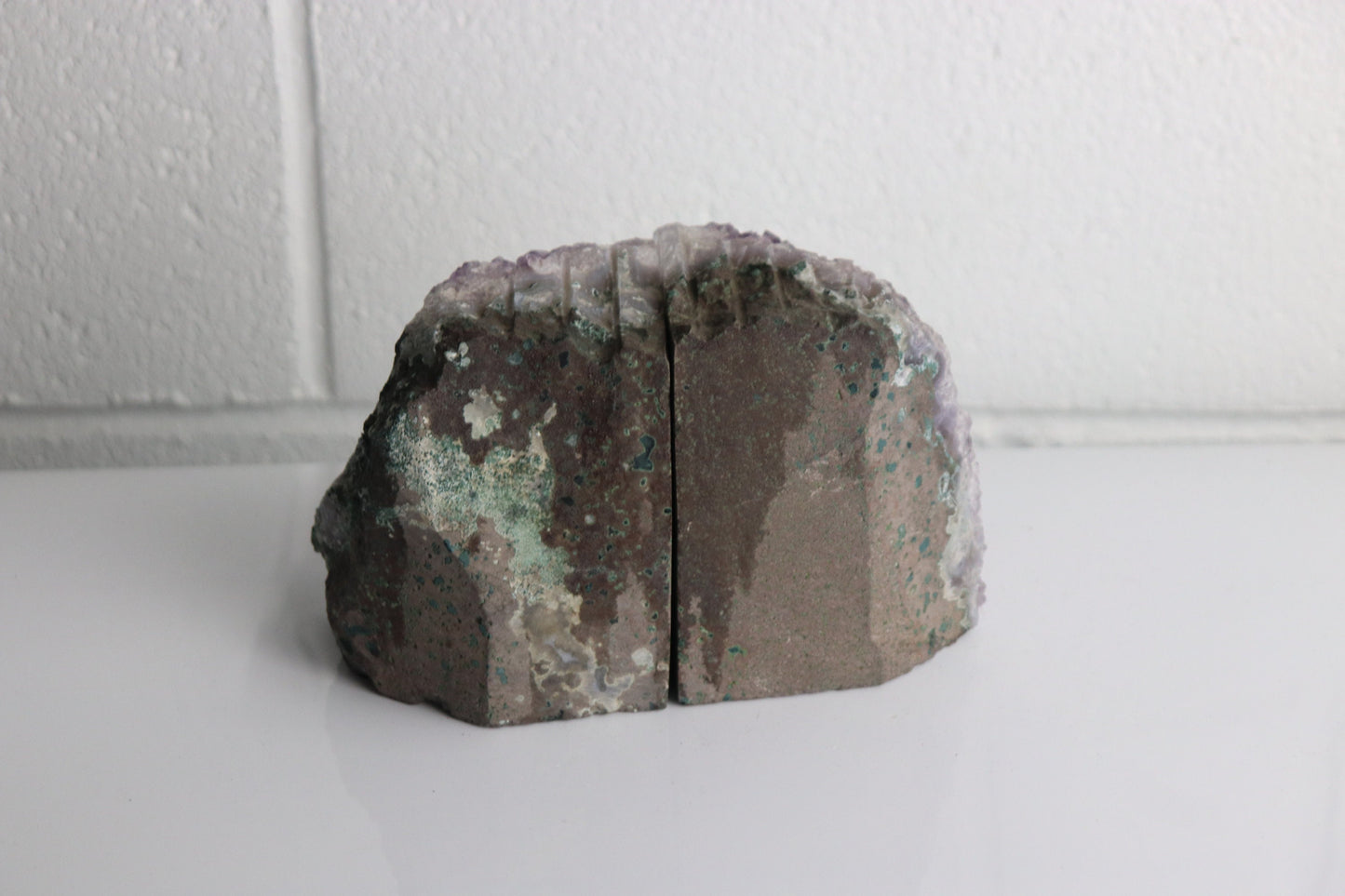 AMB9) Large Amethyst Crystal Bookends
