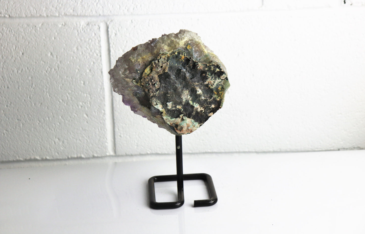 9) Large Amethyst Crystal On Metal Stand