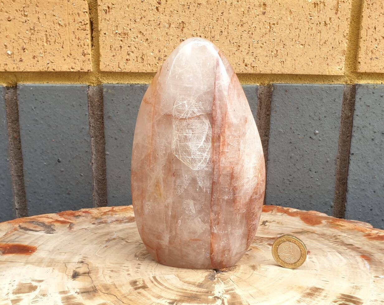 5) Red Hematoid Fire Quartz Crystal Polished Freestanding