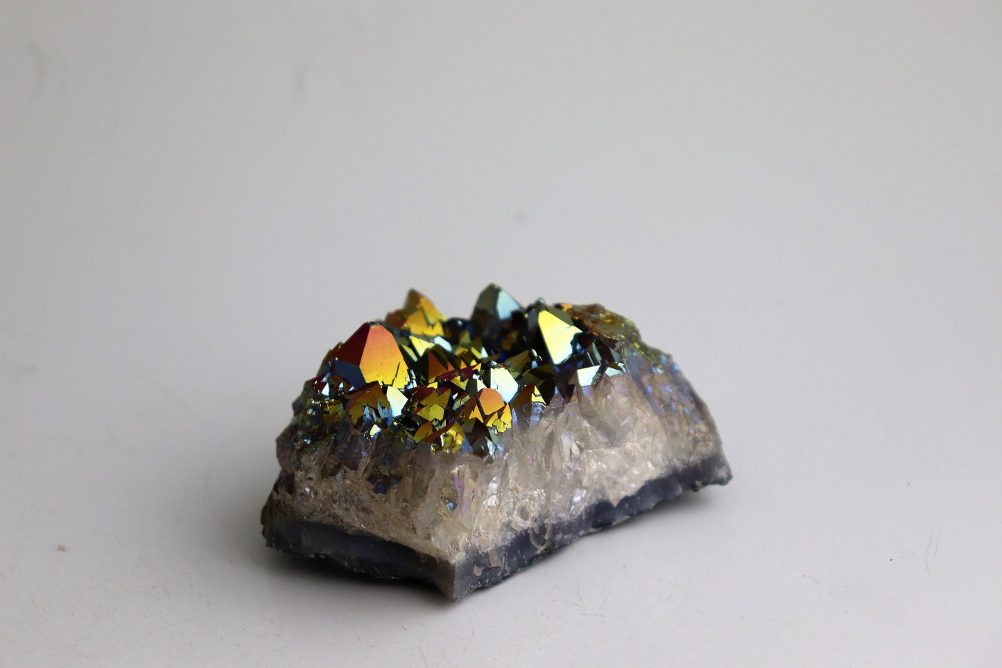 Titanium Aura Amethyst Rainbow Crystal Cluster