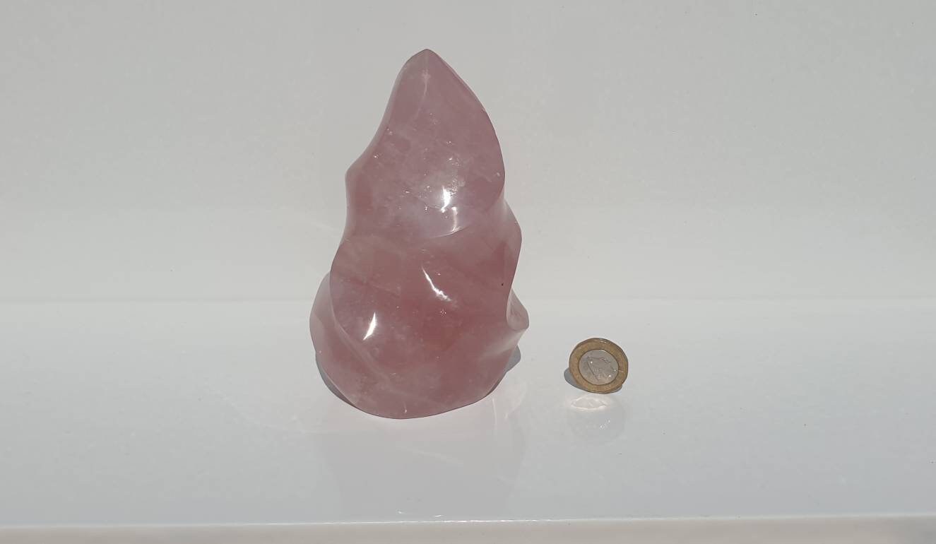 10) Rose Quartz Crystal Flame