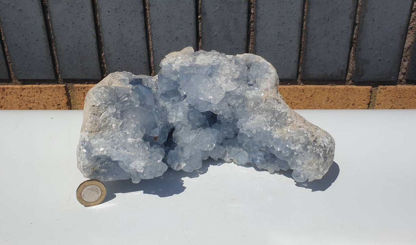 68) Large Celestite Crystal Natural Cluster