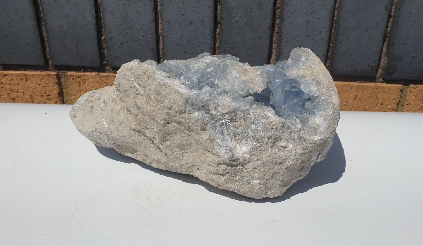 68) Large Celestite Crystal Natural Cluster