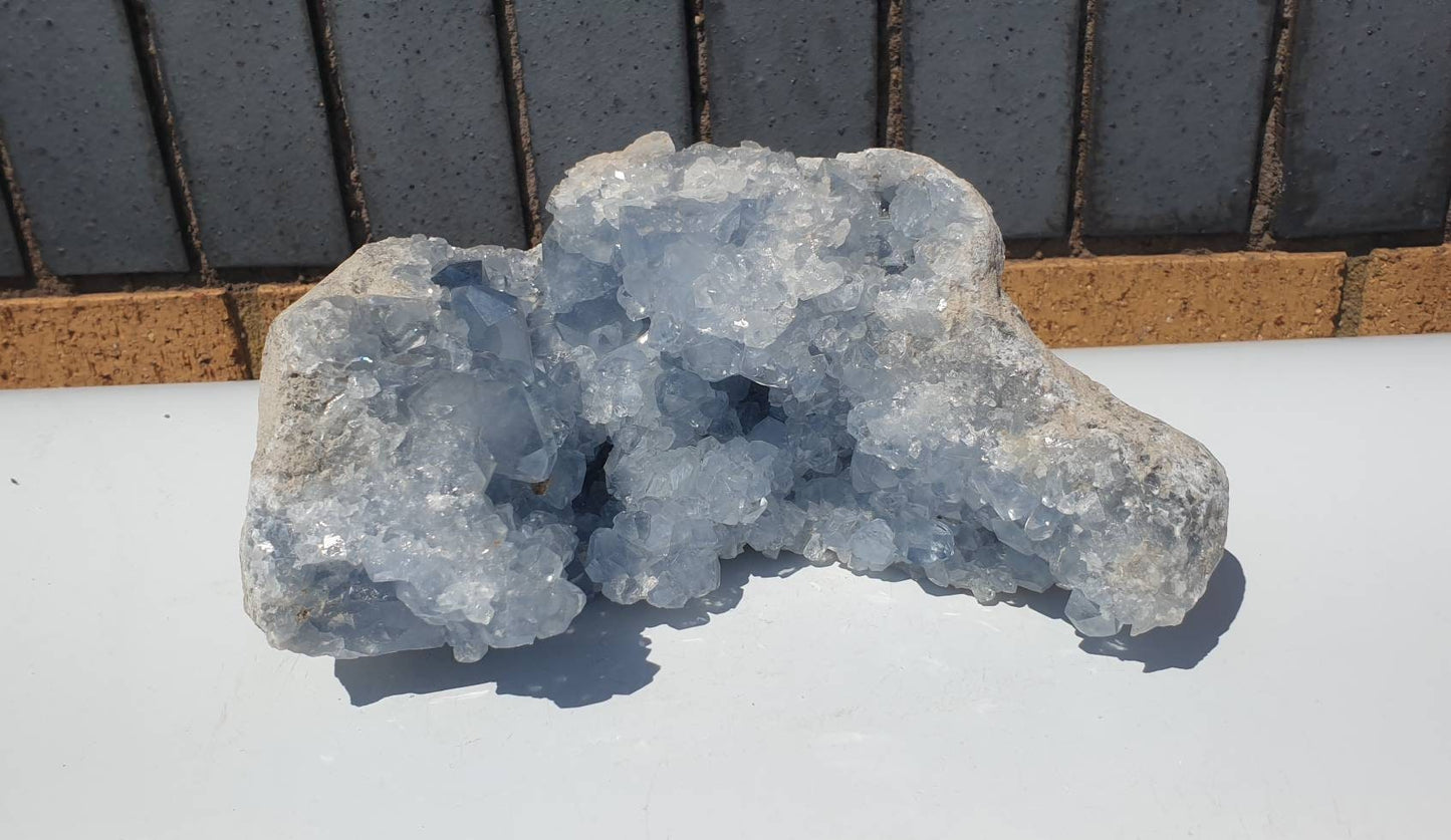 68) Large Celestite Crystal Natural Cluster