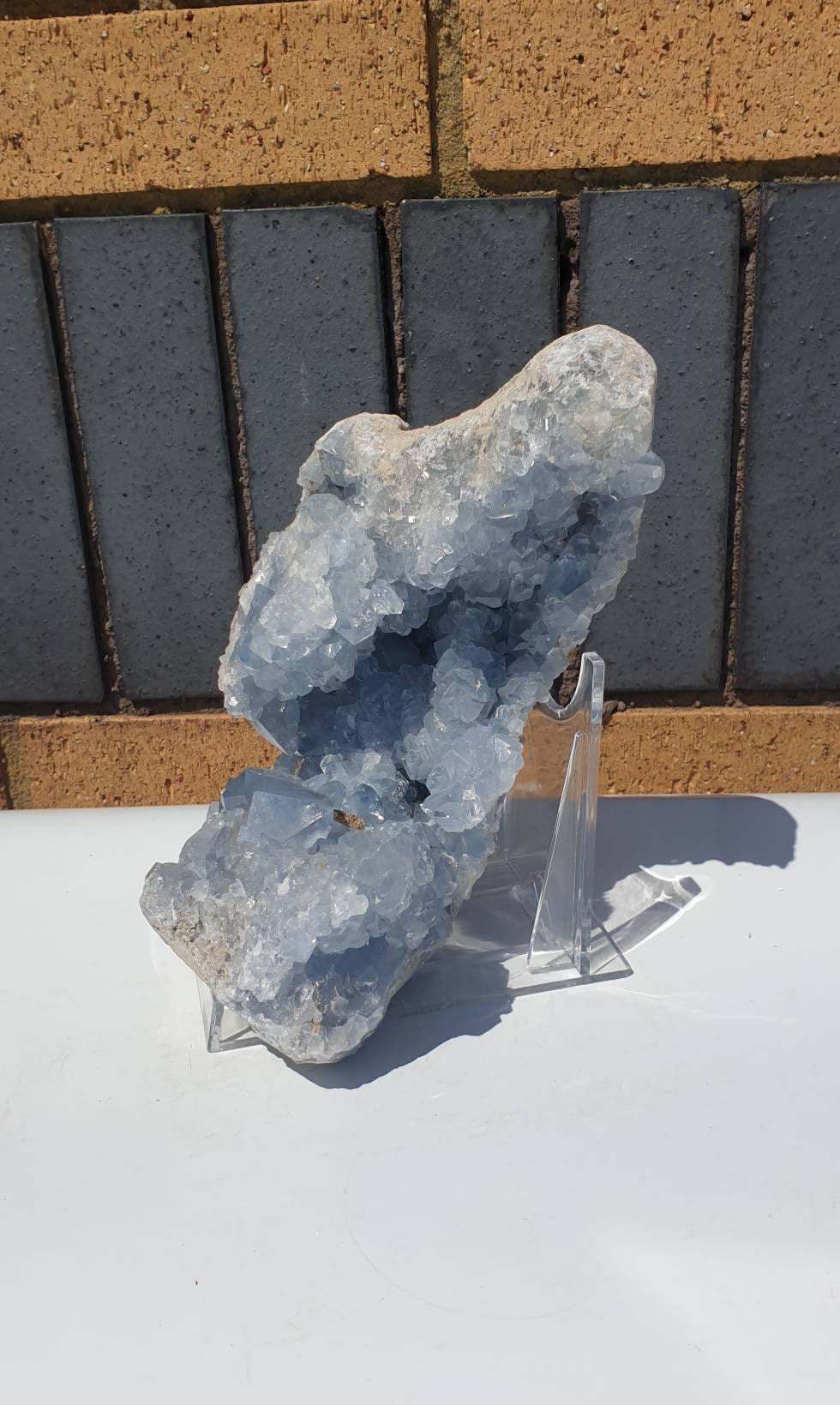 68) Large Celestite Crystal Natural Cluster