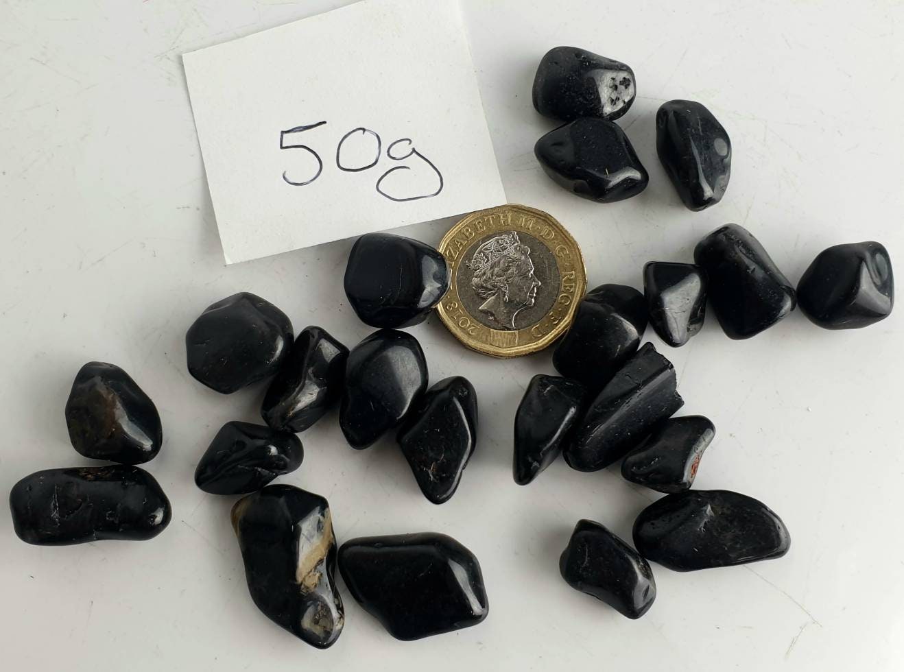 Small Black Onyx Crystal Tumblestones 50g bag arts & crafts