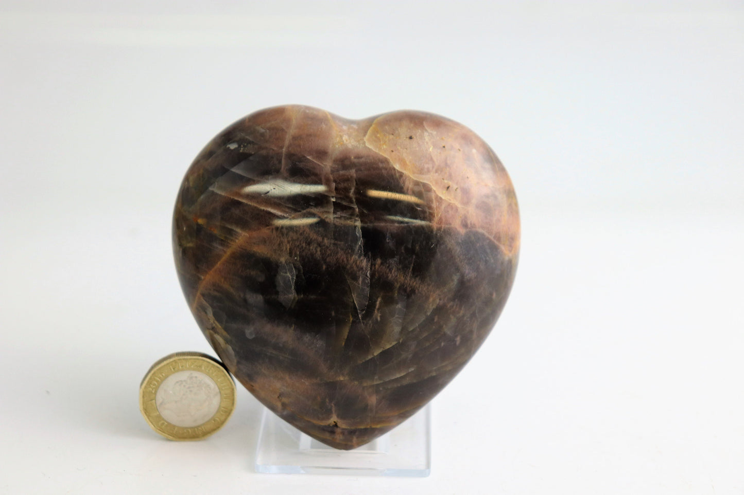 heart crystal black moonstone