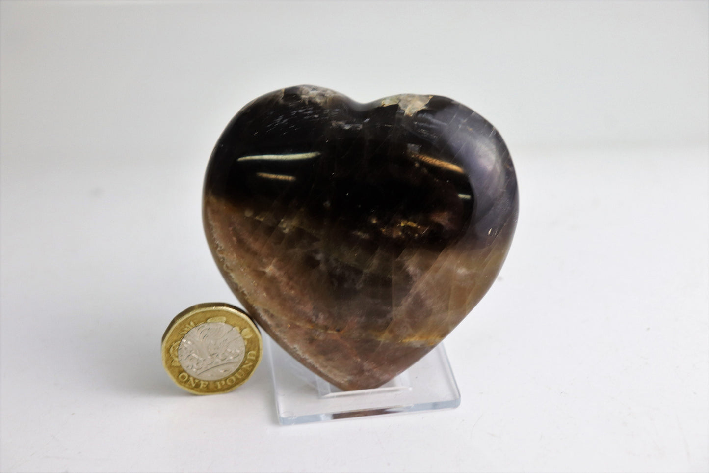 heart crystal black moonstone
