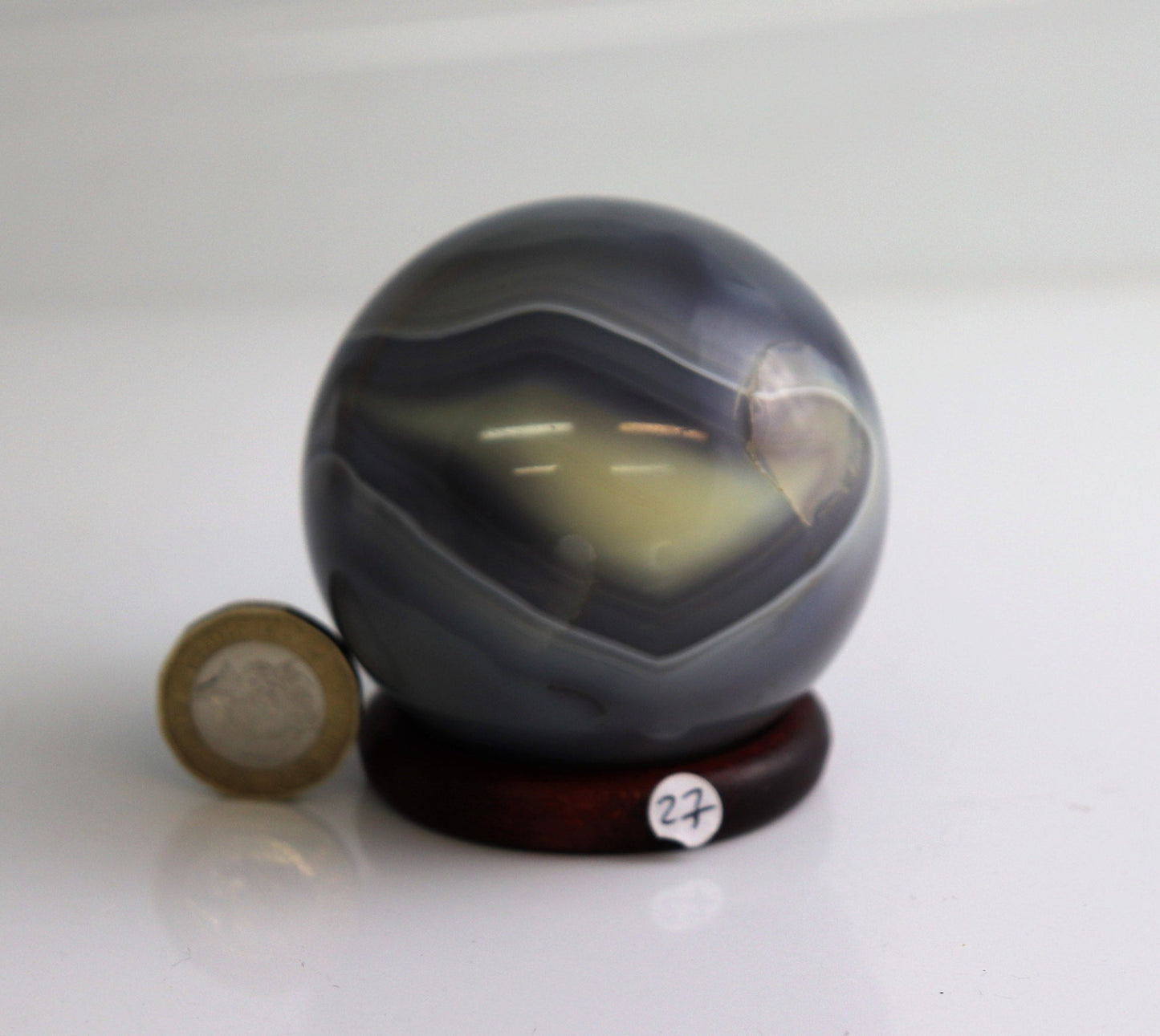 27) Natural Agate Quartz Crystal Sphere Ball Geode Great Gift 2.5"