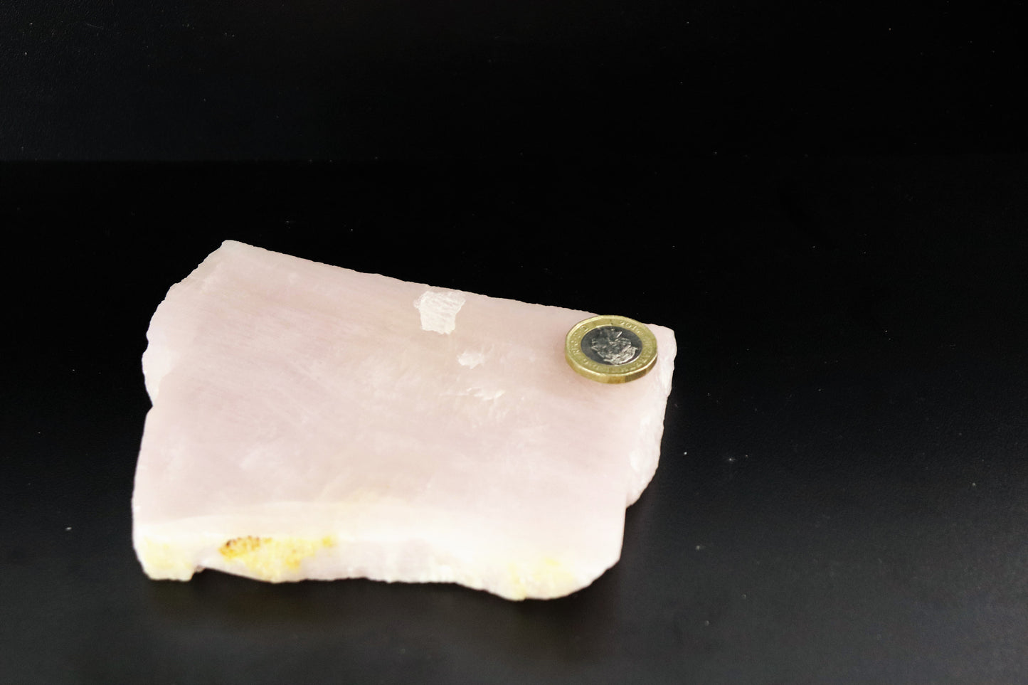 39) Large Rose Quartz Crystal Slice