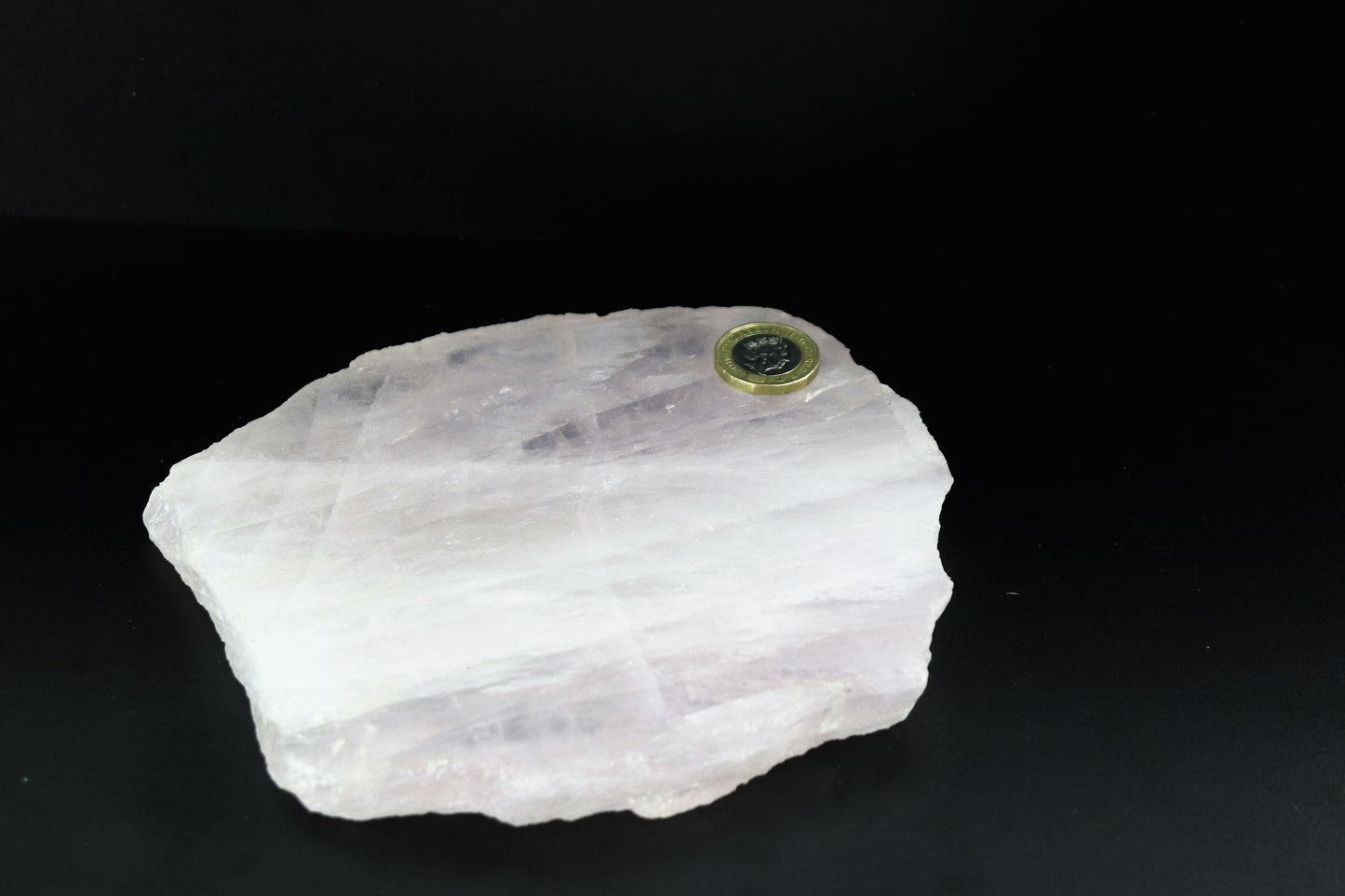 36) Large Rose Quartz Crystal Slice