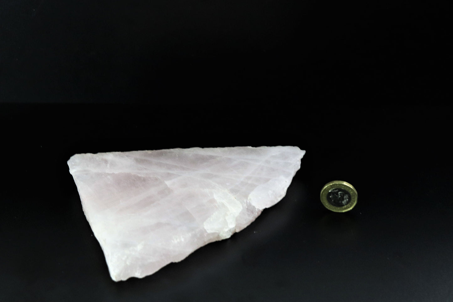 34) Large Rose Quartz Crystal Slice