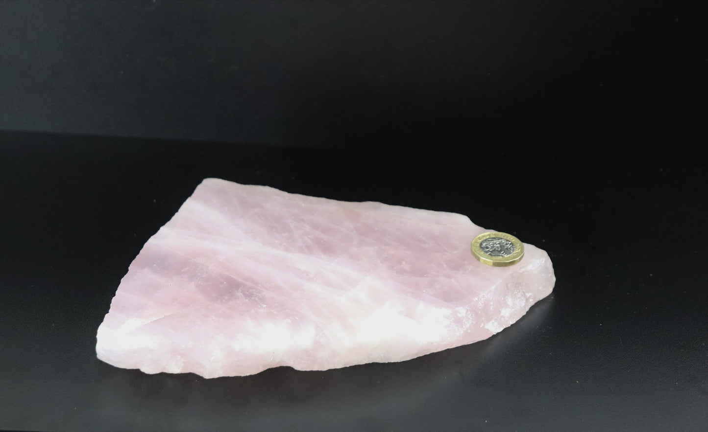 33) Large Rose Quartz Crystal Slice