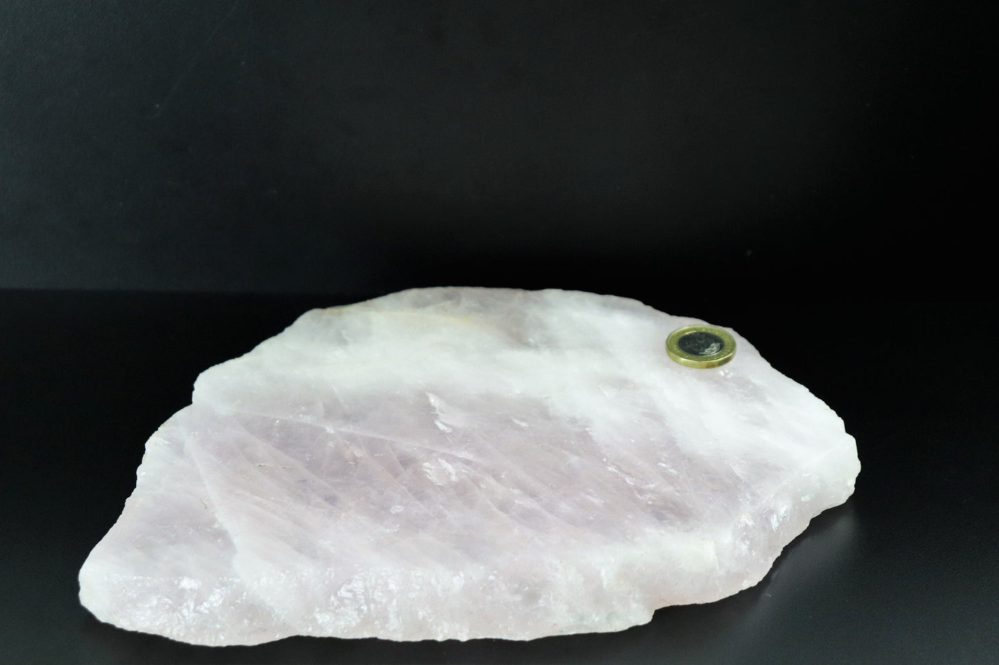 26) Large Rose Quartz Crystal Slice