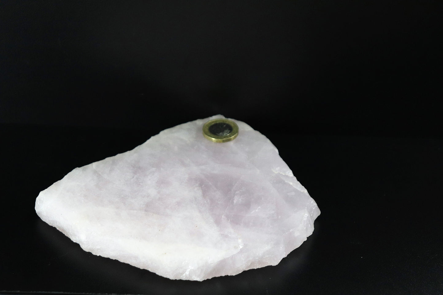21) Large Rose Quartz Crystal Slice
