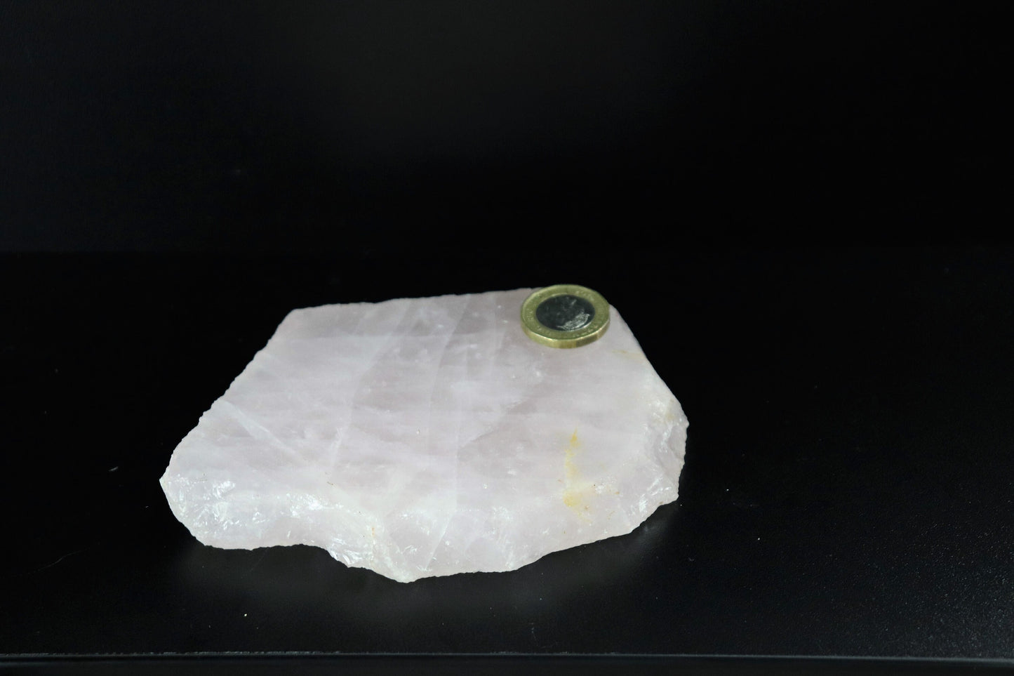 19) Large Rose Quartz Crystal Slice