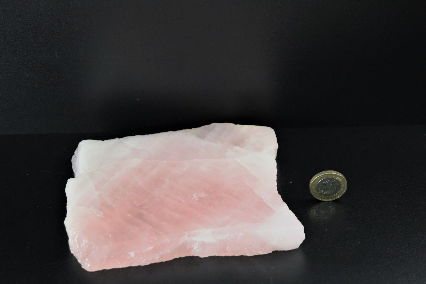 17) Large Rose Quartz Crystal Slice