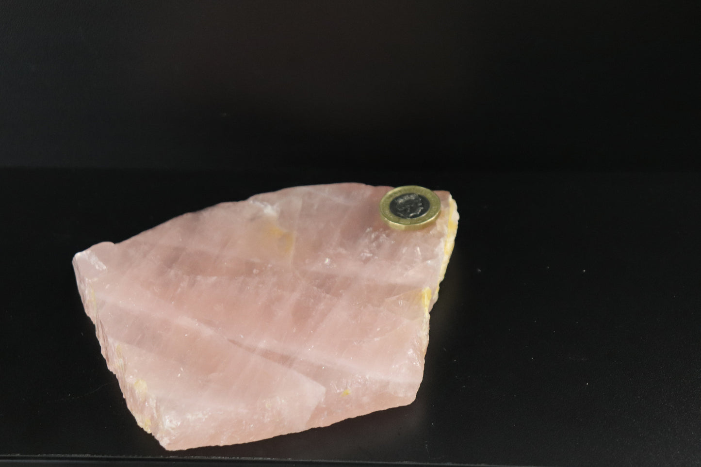 15) Large Rose Quartz Crystal Slice